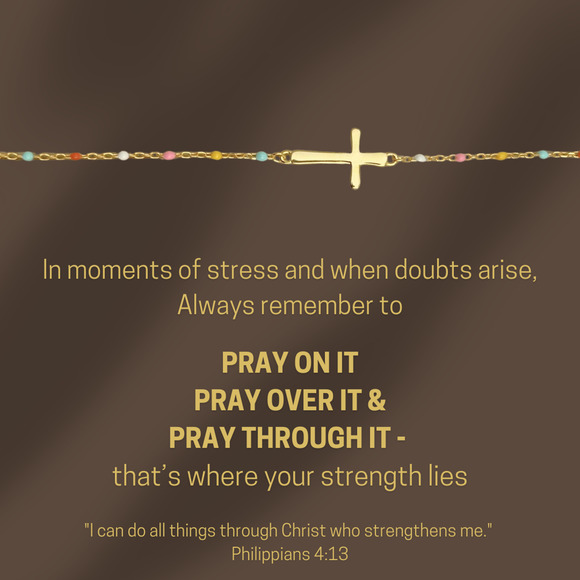 Gold Plated S925 Silver Cross Bracelet – Zircon Accent with Gift Box Included - Picture 2 of 4